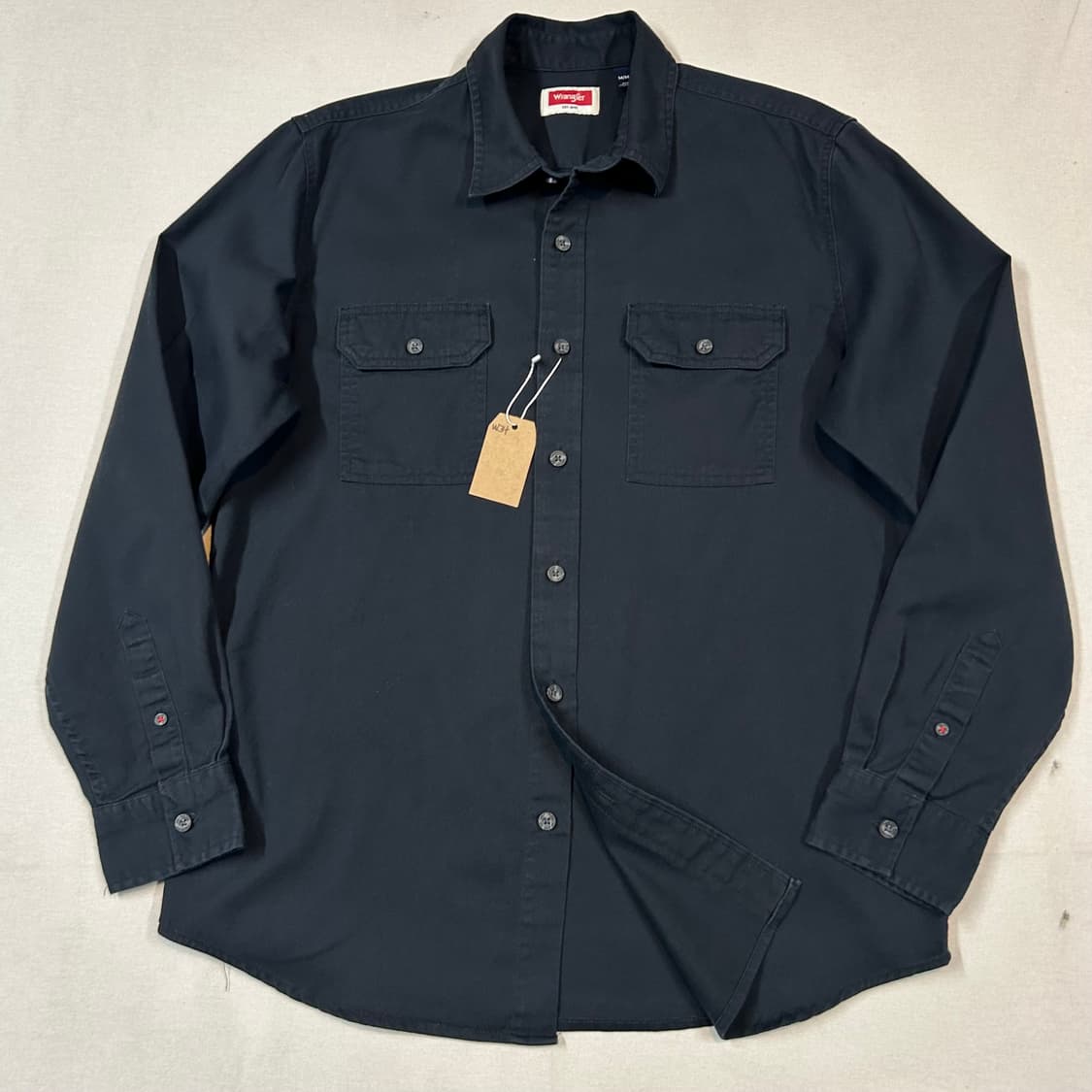 M) Wrangler 랭글러 투포켓 워크웨어 코튼 셔츠 블랙 W34 상품이미지2