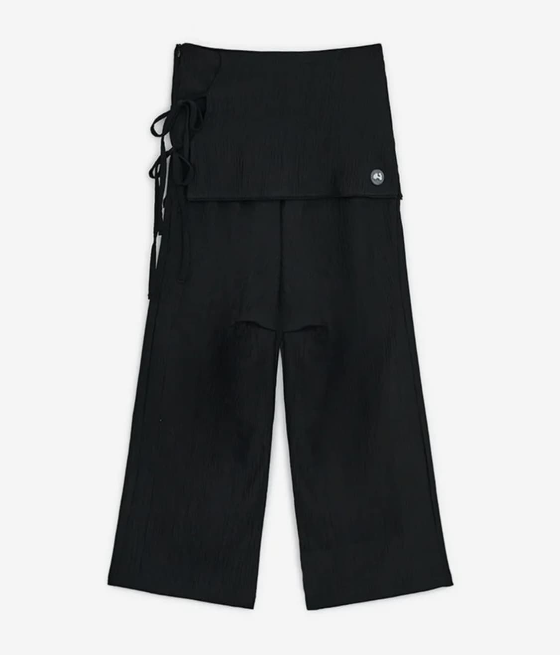 허그유어스킨 스커트 레이어드 팬츠 (블랙) 상품이미지1