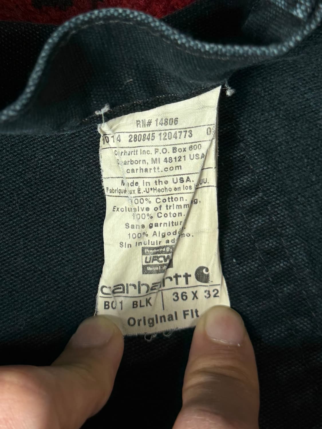 OG USA Made 칼하트 B01 더블니 블랙 칼하트 썩블니 카펜터 상품이미지9