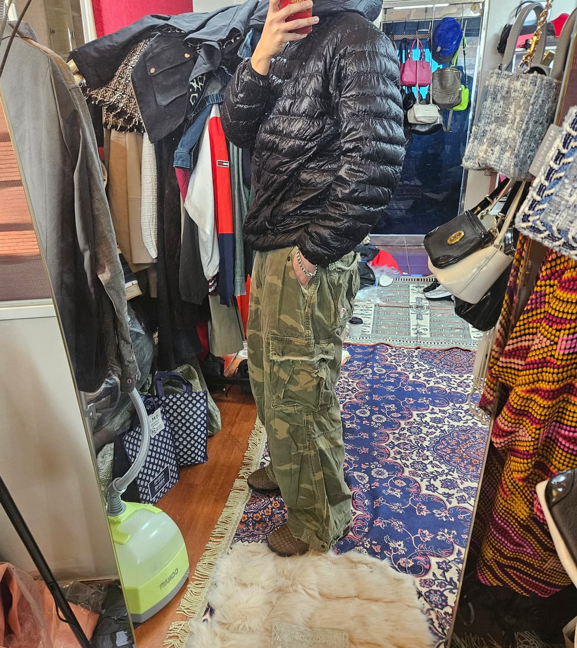 3.Q.R JEANS 카모플라쥬 피스 로고 자수 카고팬츠  상품이미지10