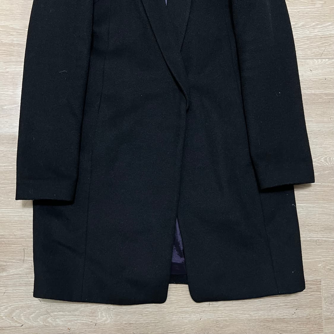 더 아이잗 여성 모직 노카라 싱글코트 [블랙] 85-88-155 상품이미지3