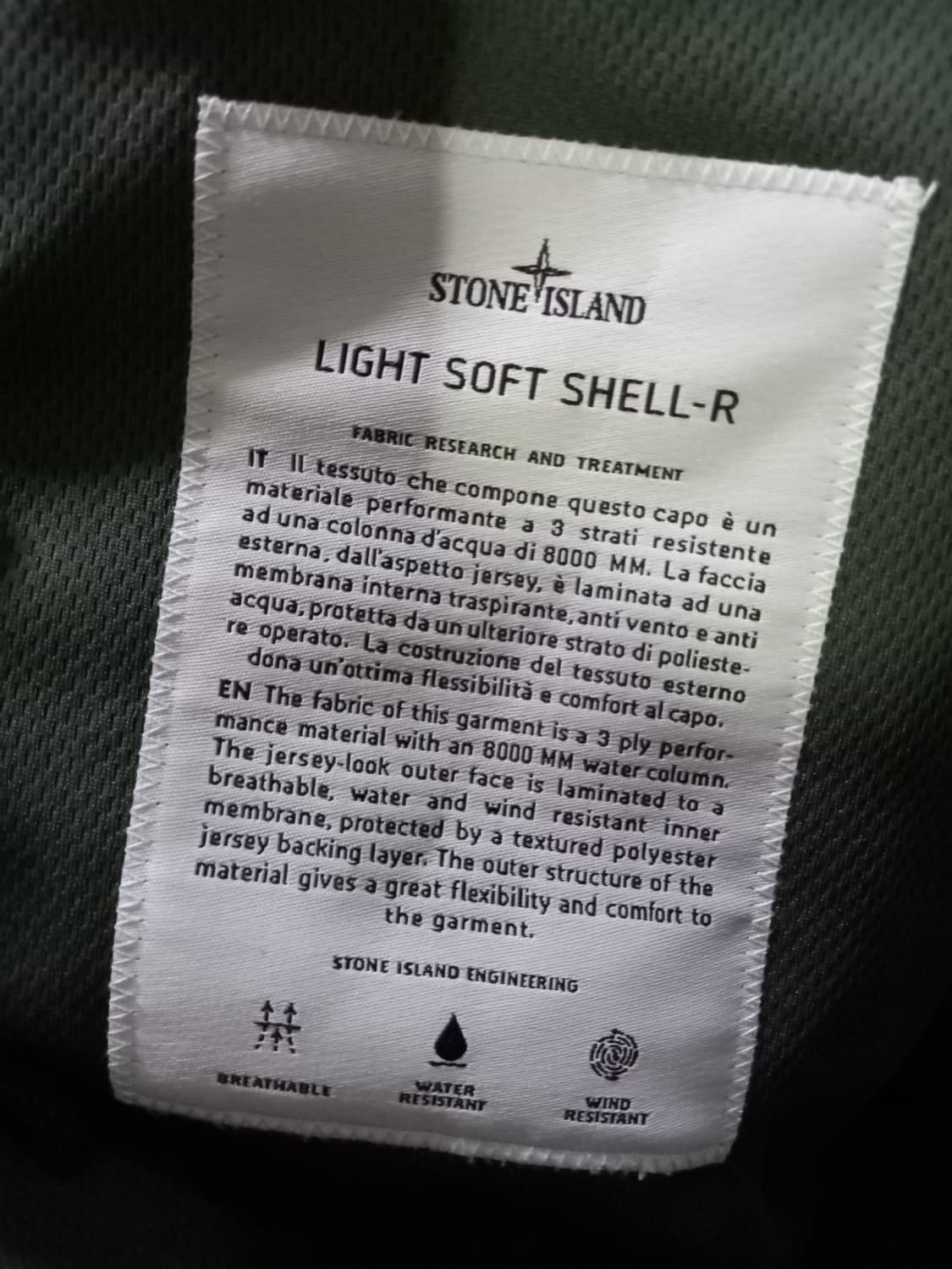 정품 스톤아일랜드 20SS 소프트쉘 후드 자켓 105 / XL 상품이미지6