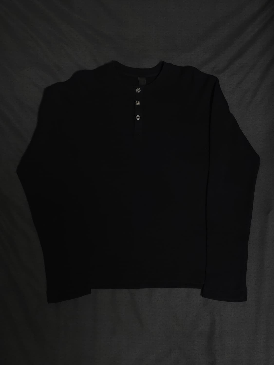 [M] 크롬하츠 세메터리 할리우드 헨리넥 와플 니트 블랙 상품이미지2