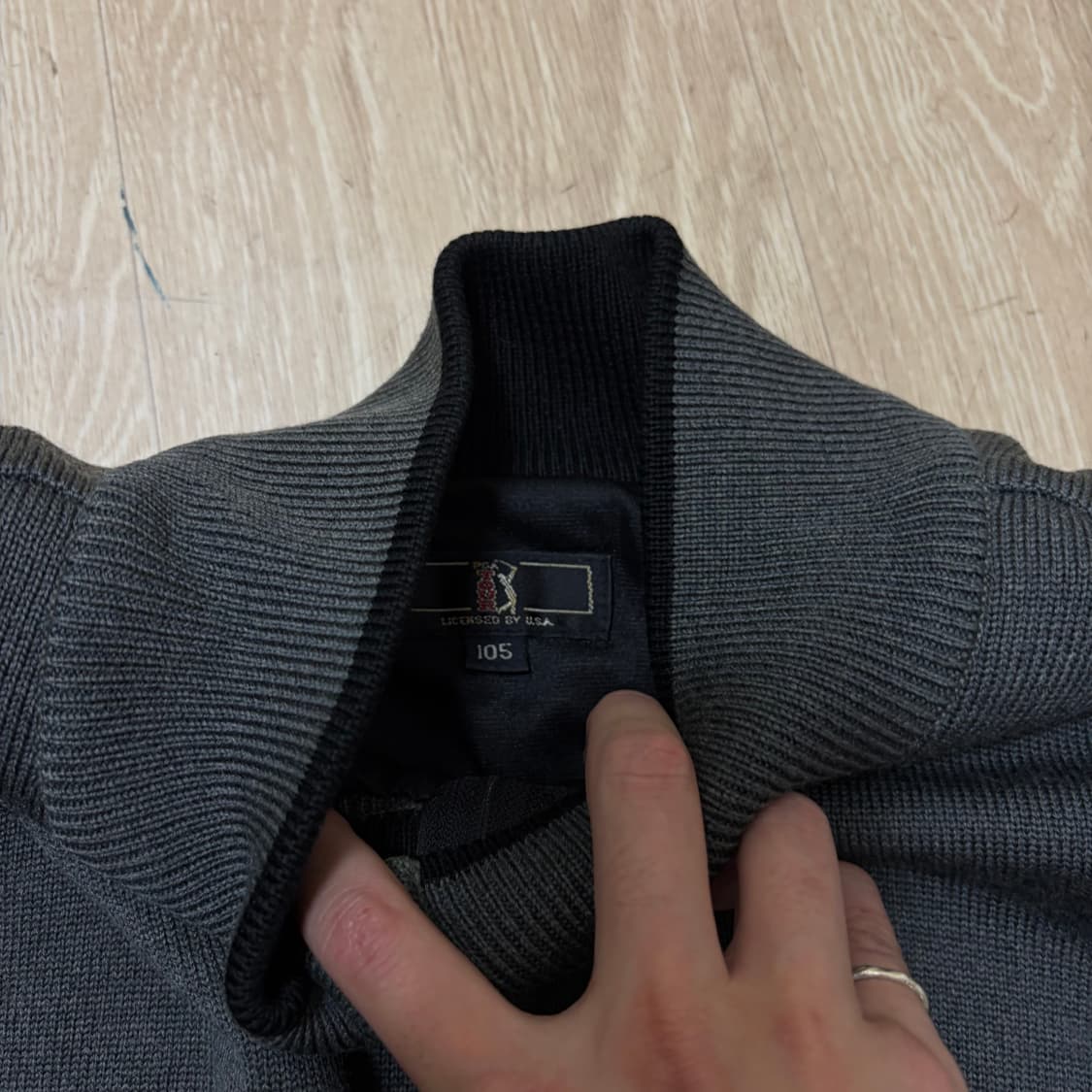 PGA 남성 골프웨어 반집업 방풍 니트 XL/105  상품이미지5