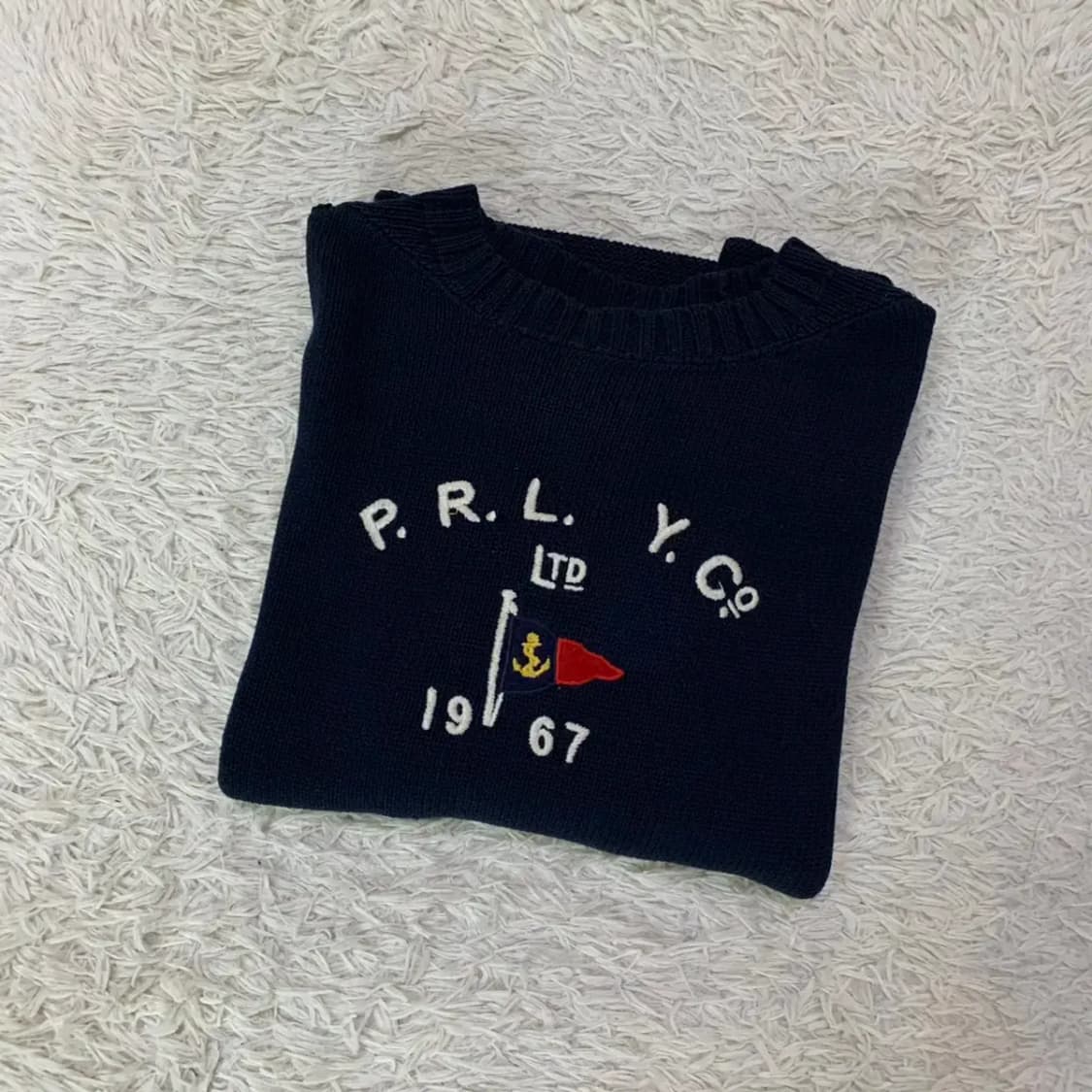 폴로 깃발 라운드 니트 S 상품이미지2