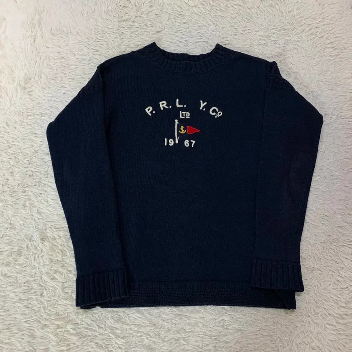 폴로 깃발 라운드 니트 S 상품이미지3