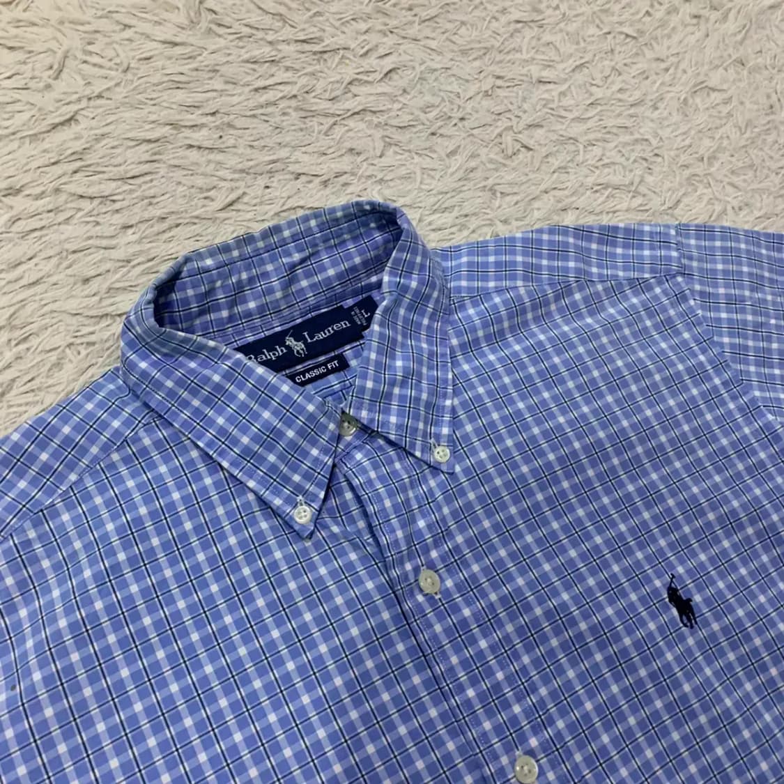 폴로 체크 남방 L 상품이미지3