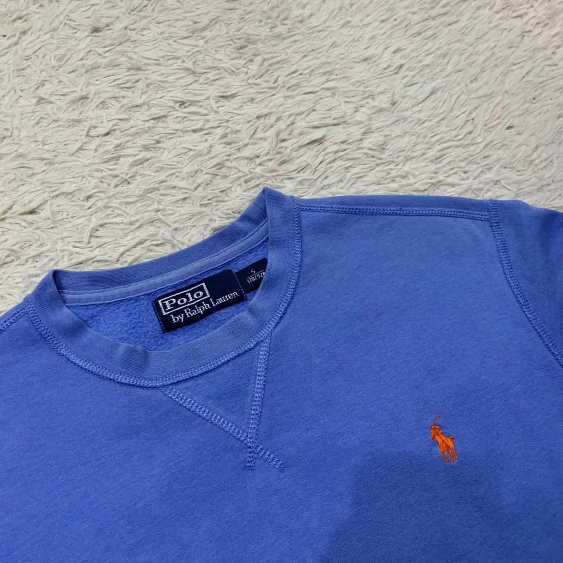 폴로 라운드 맨투맨 S (소라색) 상품이미지3