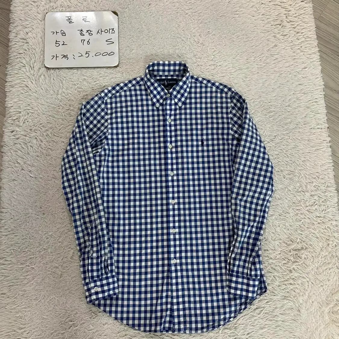 폴로 체크 남방 S 상품이미지1