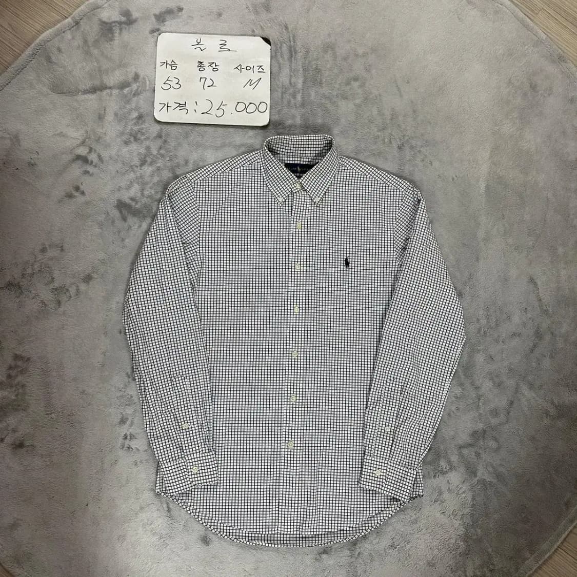 폴로 최신라벨 체크 남방 M 상품이미지1