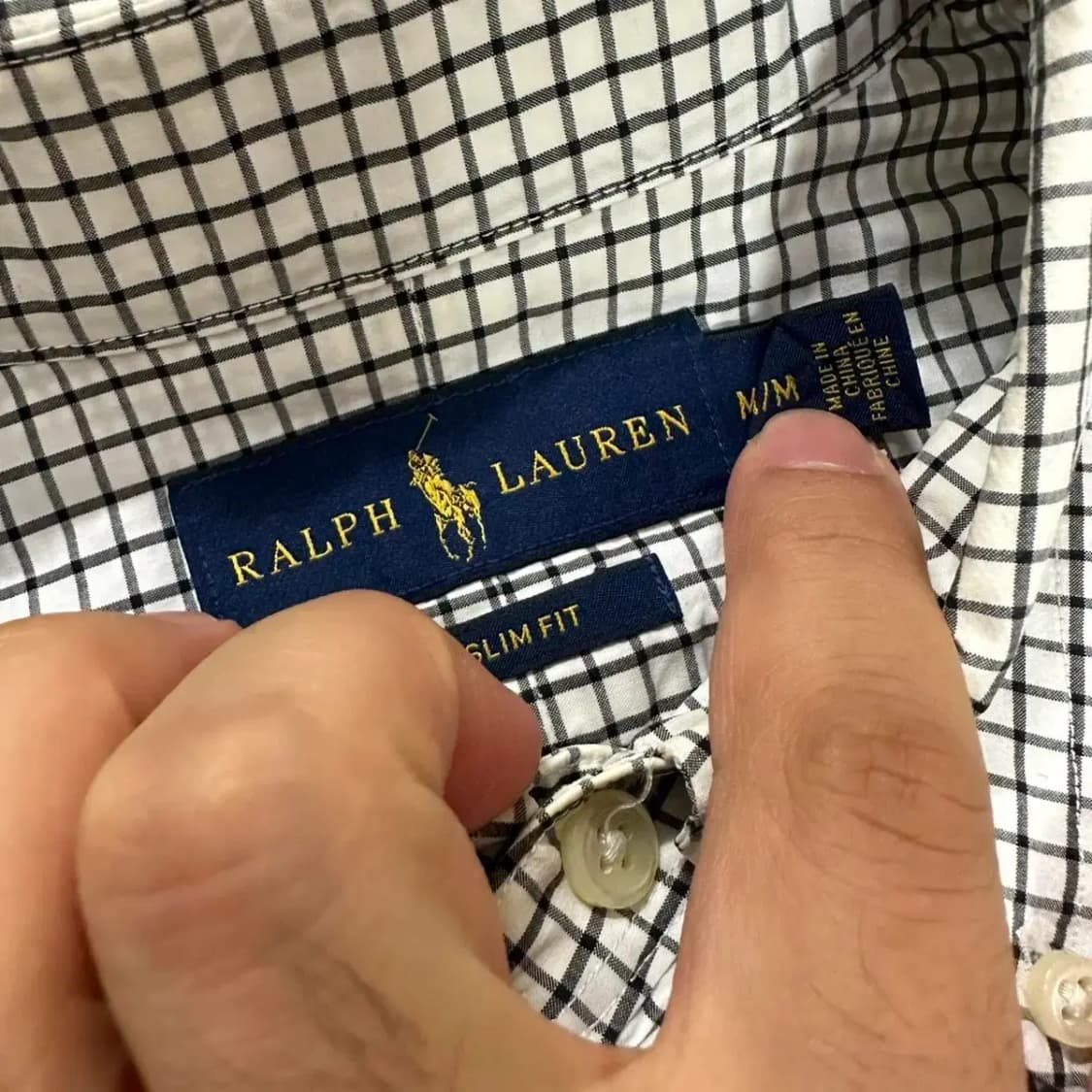 폴로 최신라벨 체크 남방 M 상품이미지4