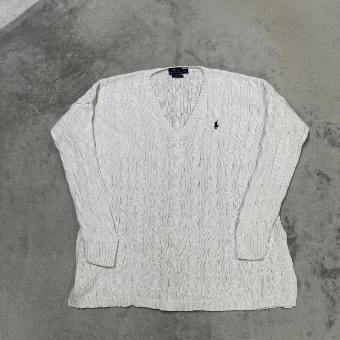 폴로 최신라벨 케이블 니트 박시핏 여성M 상품이미지2