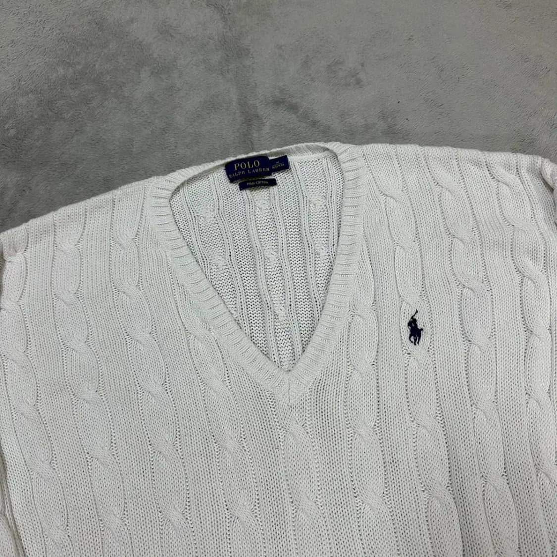 폴로 최신라벨 케이블 니트 박시핏 여성M 상품이미지3