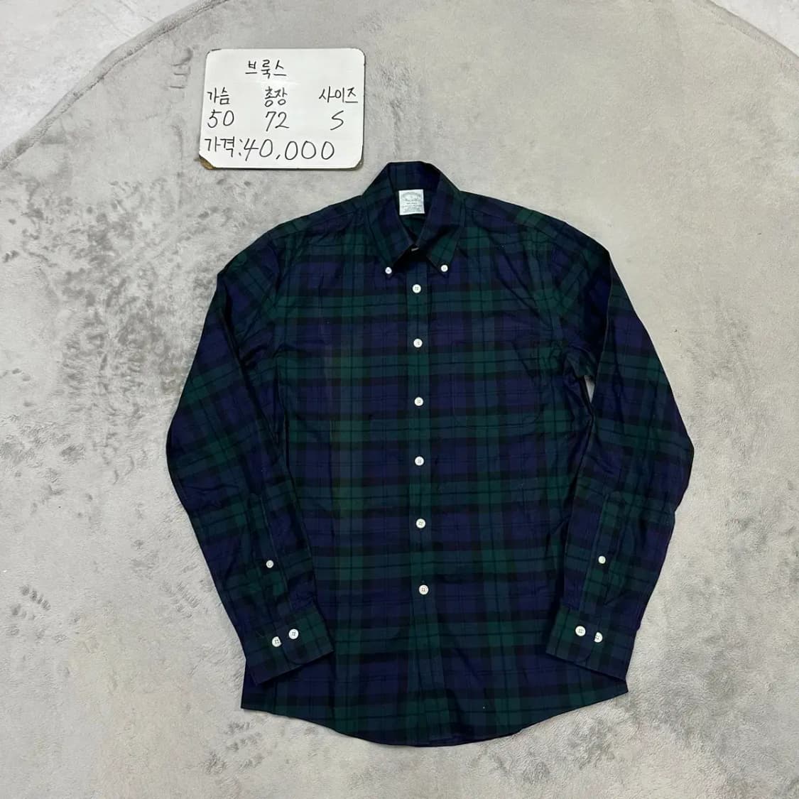 브룩스브라더스 타탄체크 블랙와치 남방 S 상품이미지1