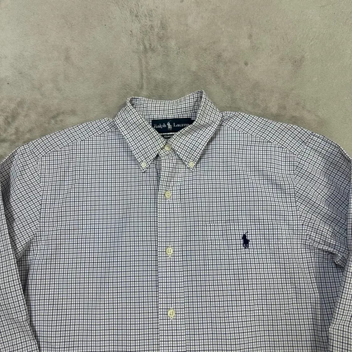 폴로 체크 남방 S 상품이미지3