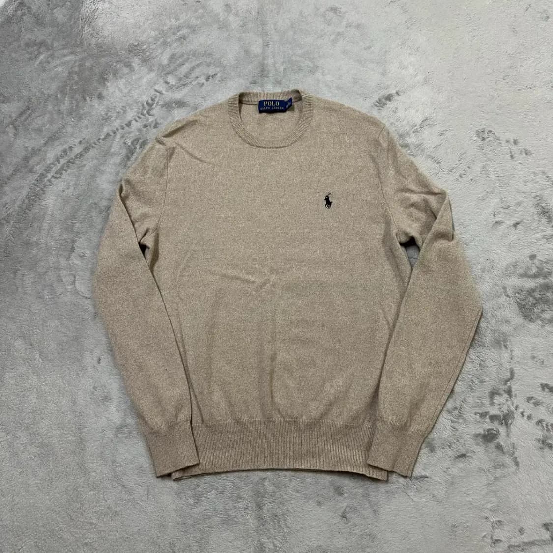 폴로 최신라벨 라운드 니트 S (오트밀) 상품이미지2