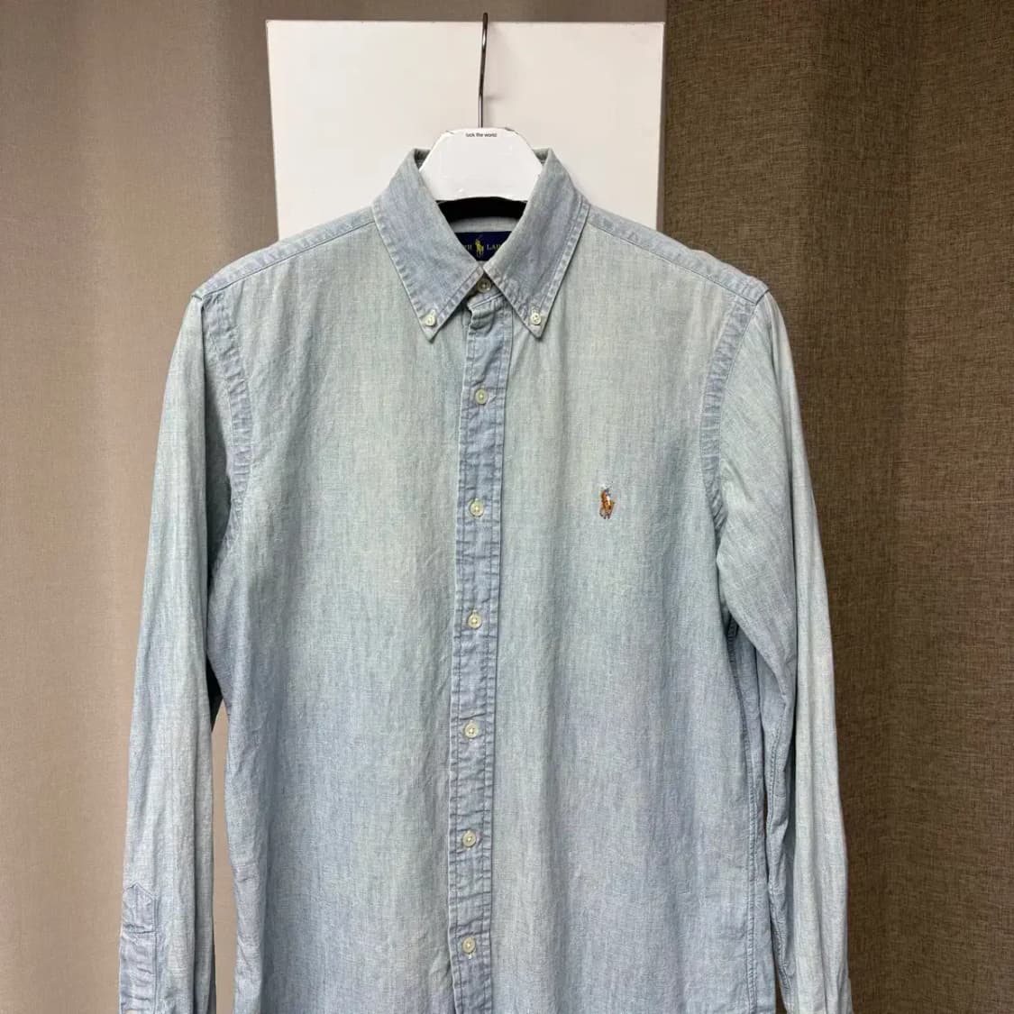 폴로 최신라벨 연청 데님 남방 S 상품이미지3