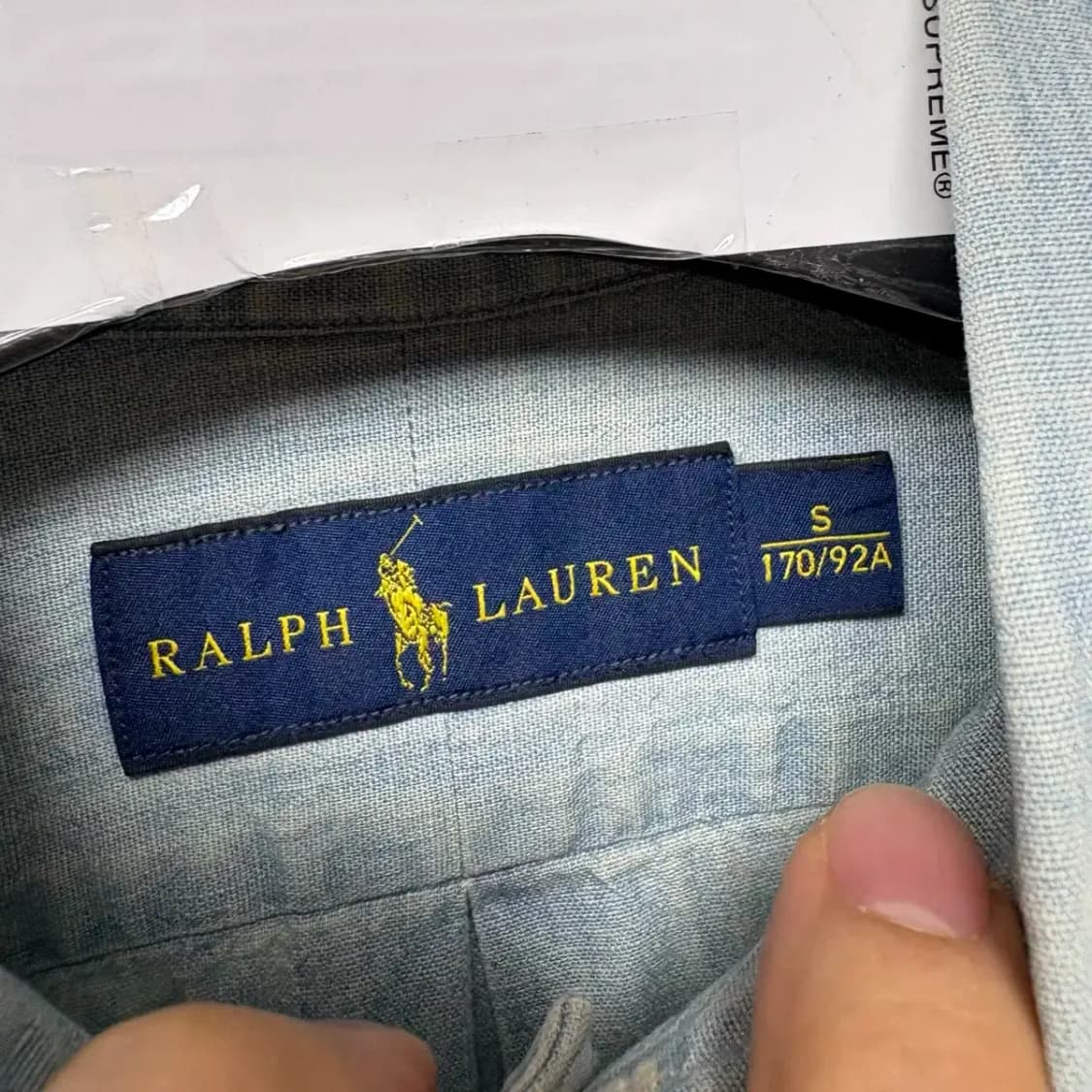 폴로 최신라벨 연청 데님 남방 S 상품이미지4