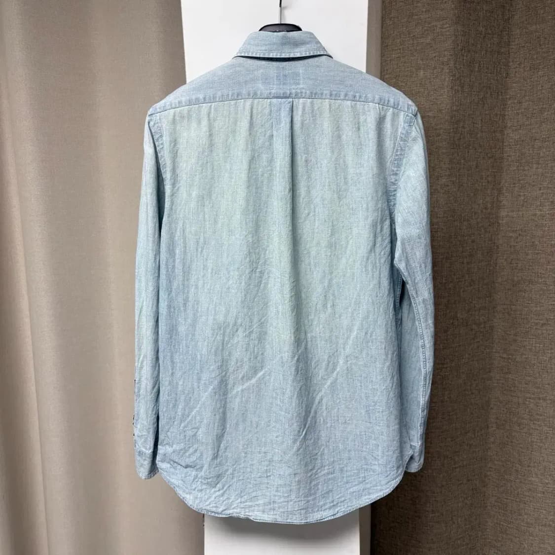폴로 최신라벨 연청 데님 남방 S 상품이미지5