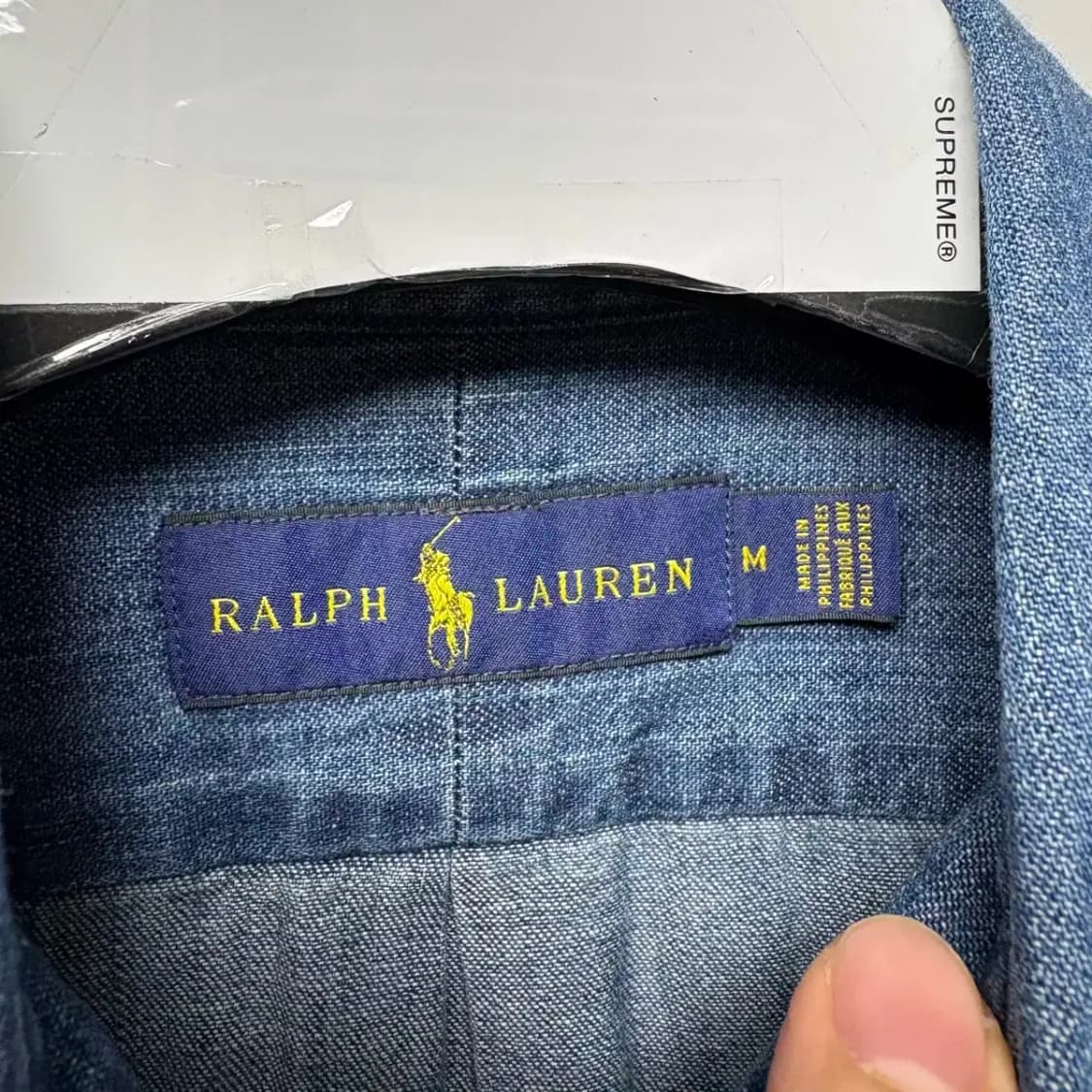 폴로 최신라벨 데님 남방 M 상품이미지3