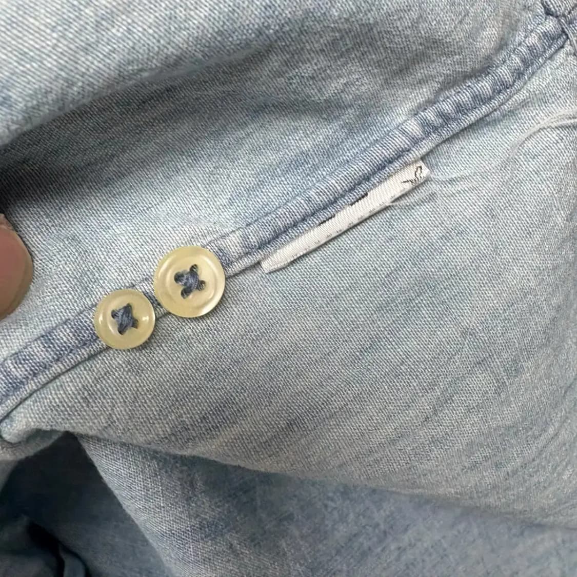 폴로 최신라벨 샴브레이 데님 남방 S 상품이미지6