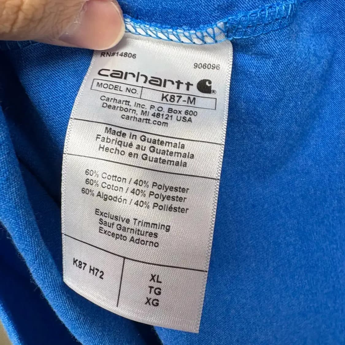 칼하트 빅사이즈 포켓 반팔 XL 상품이미지6