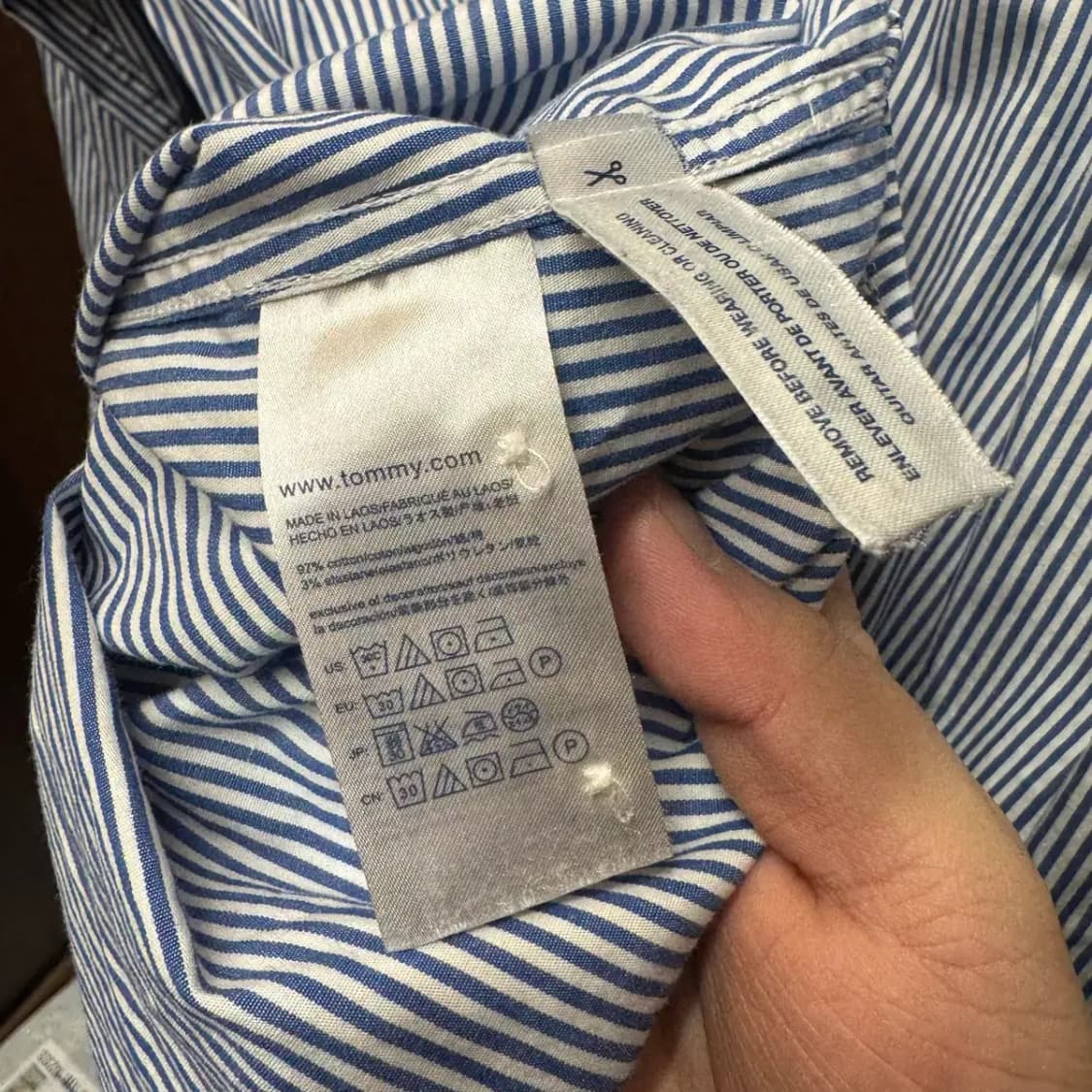 타미힐피거 스트라이프 남방 L 상품이미지5