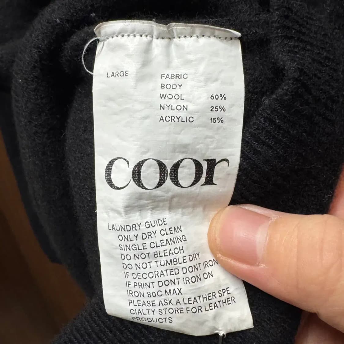 COOR 쿠어 블랙 니트 여성 L 상품이미지5