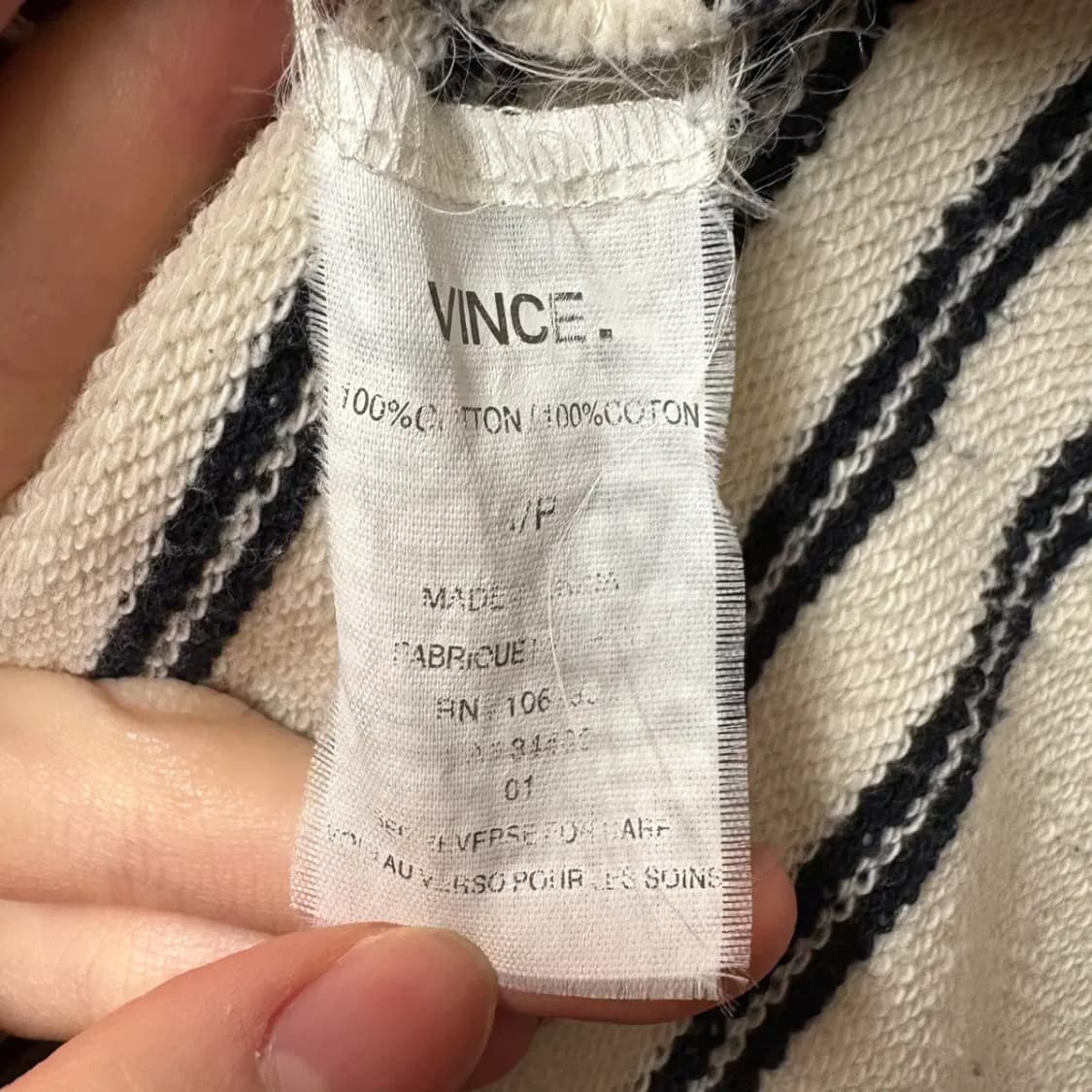 VINCE 빈스 스트라이프 티 S (여성) 상품이미지5