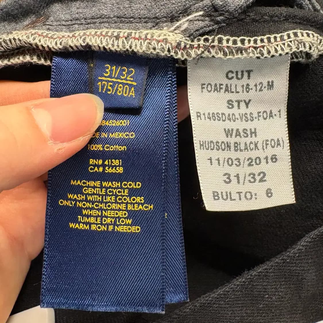 폴로 최신라벨 블랙진 데님 팬츠 31/32 상품이미지5