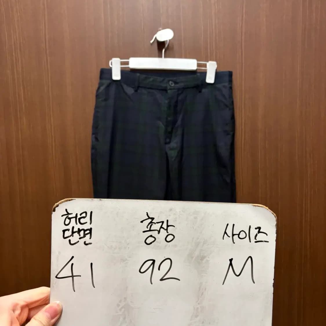 유니클로 타탄체크 블랙와치 슬랙스 팬츠 M 상품이미지2