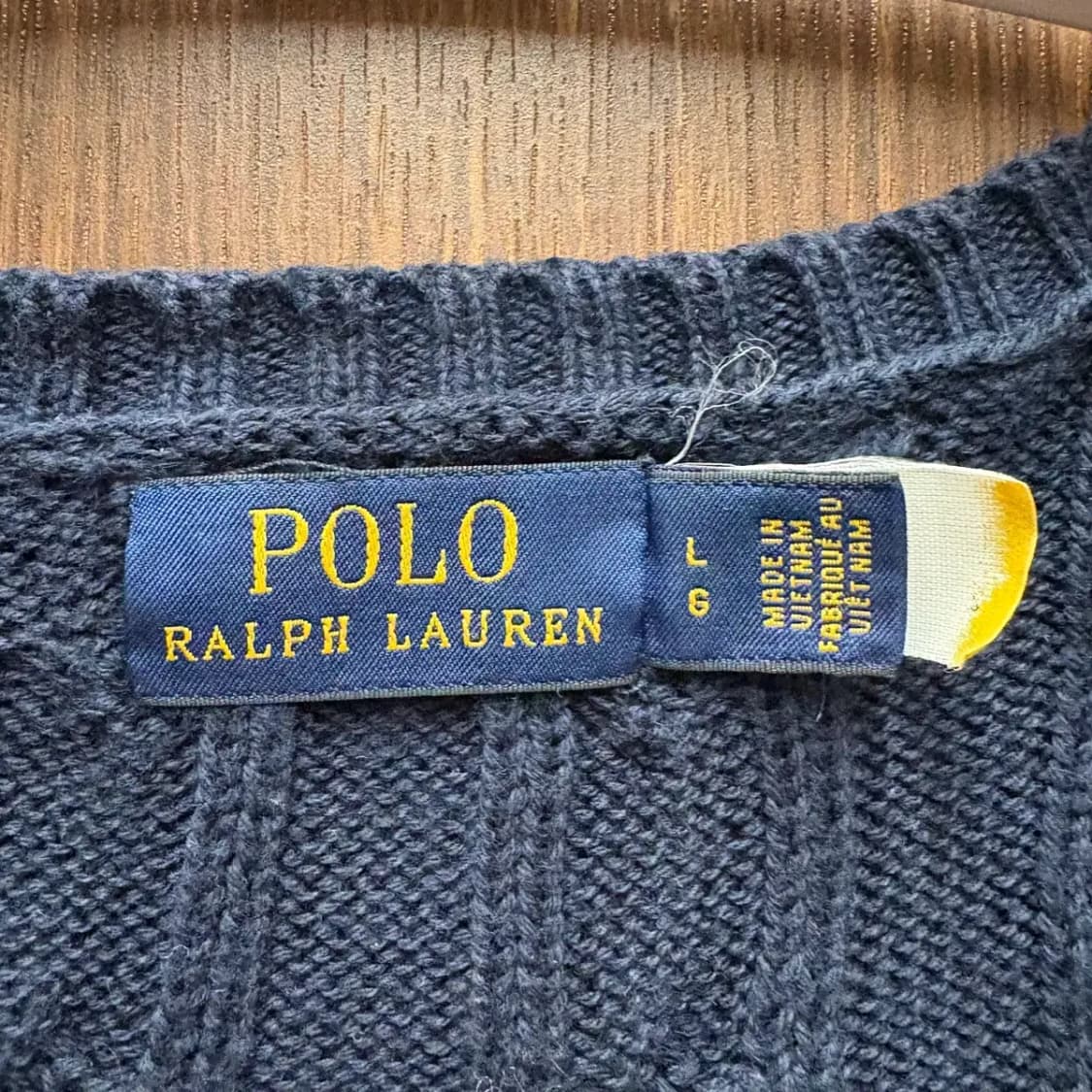 폴로 최신라벨 케이블 니트 L 상품이미지3