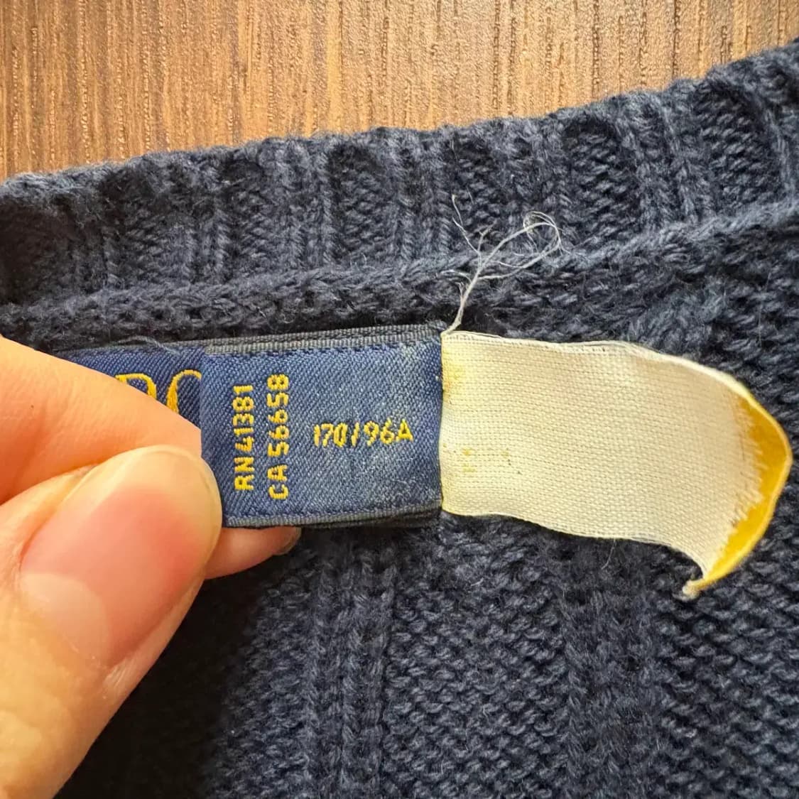 폴로 최신라벨 케이블 니트 L 상품이미지5