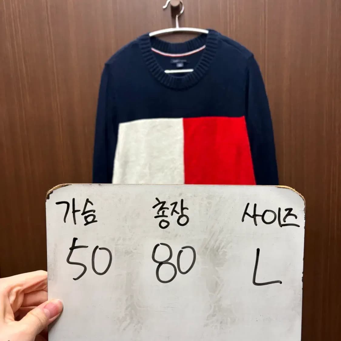 타미힐피거 라운드 니트 L 상품이미지2