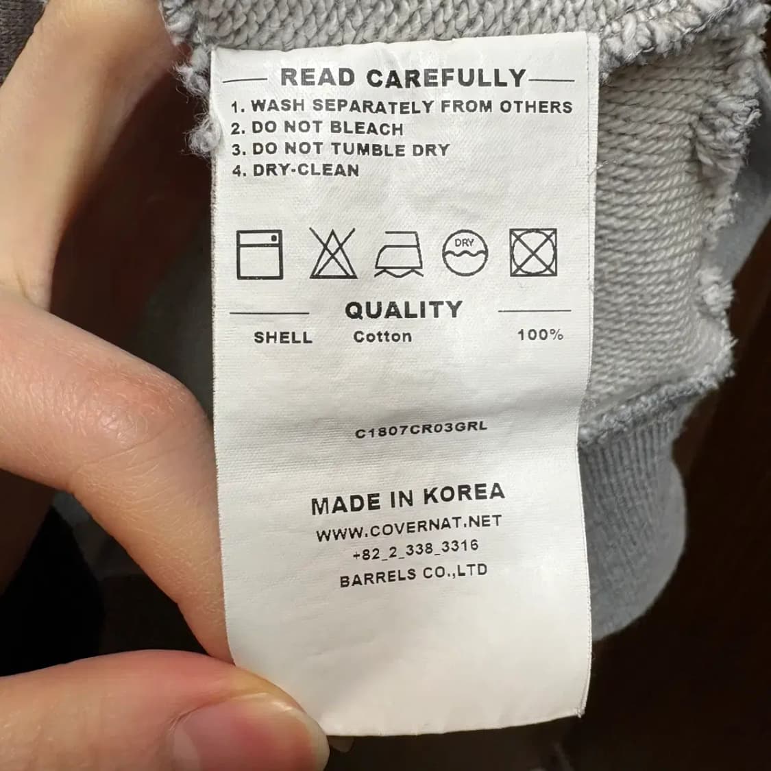 커버낫 라운드 맨투맨 L 상품이미지5