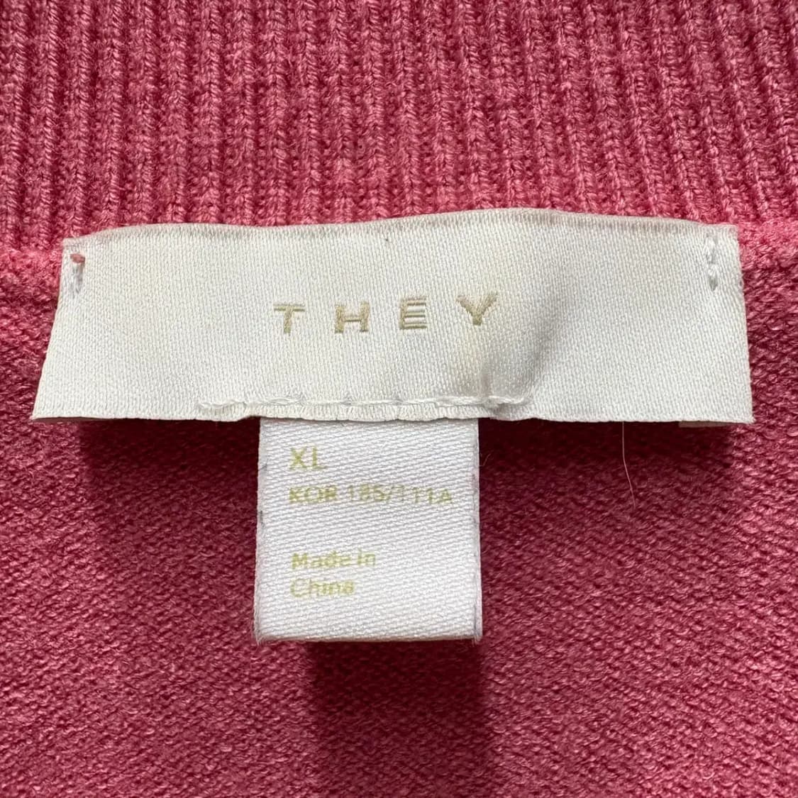 THEY 데이 라운드 니트 XL (코랄핑크) 상품이미지4