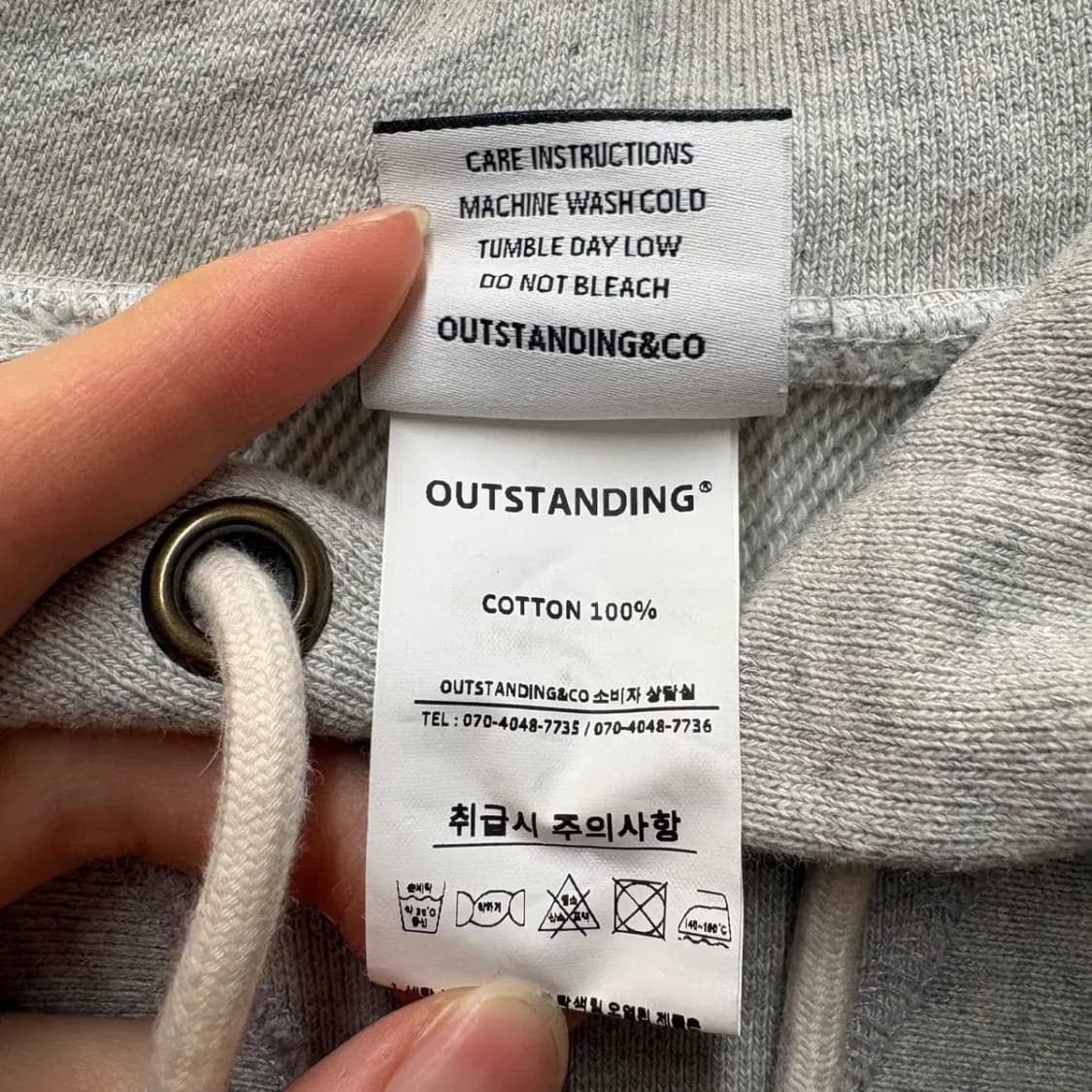 아웃스탠딩 무지 후드티 L 상품이미지5