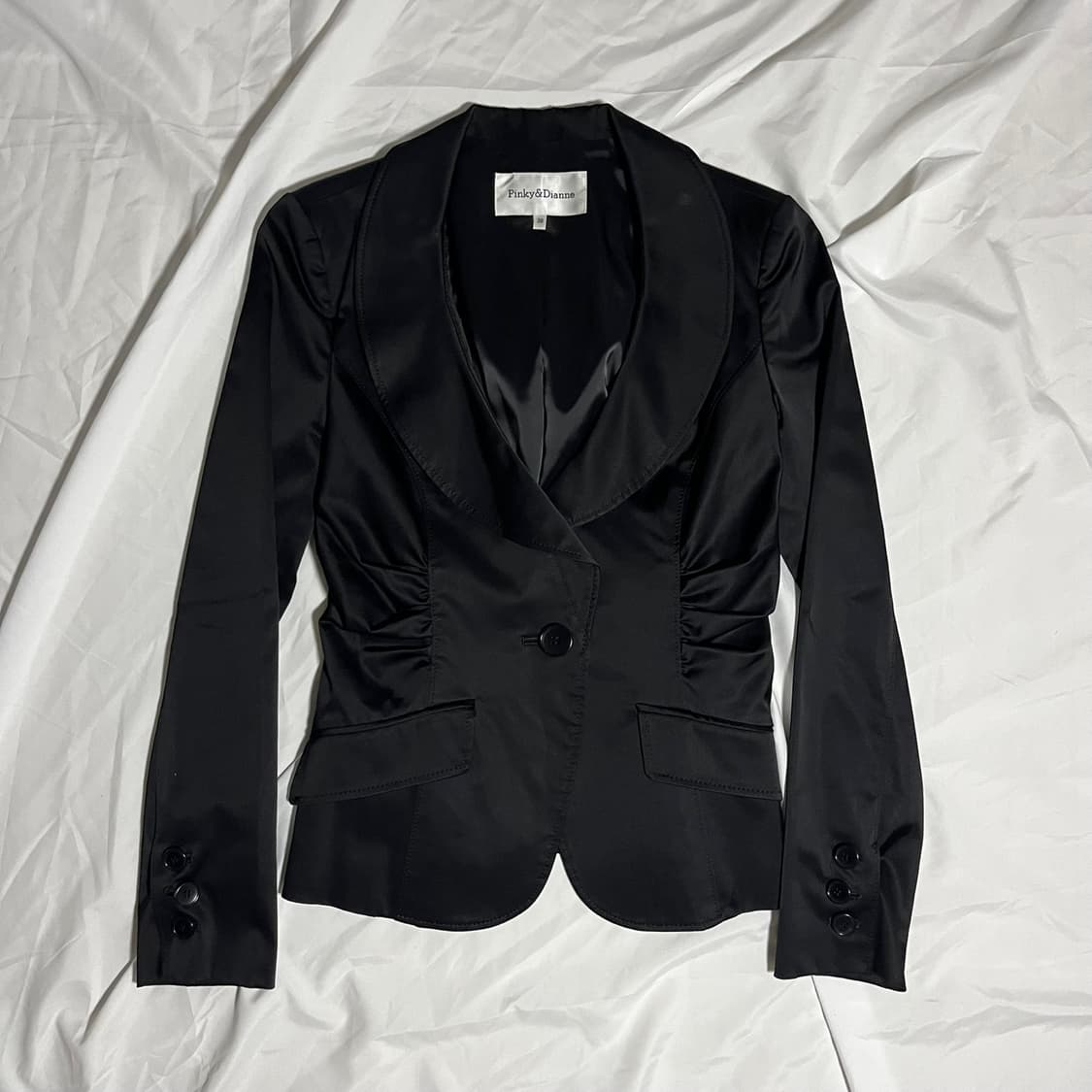 셔링 슬림 원버튼 블레이저 상품이미지1