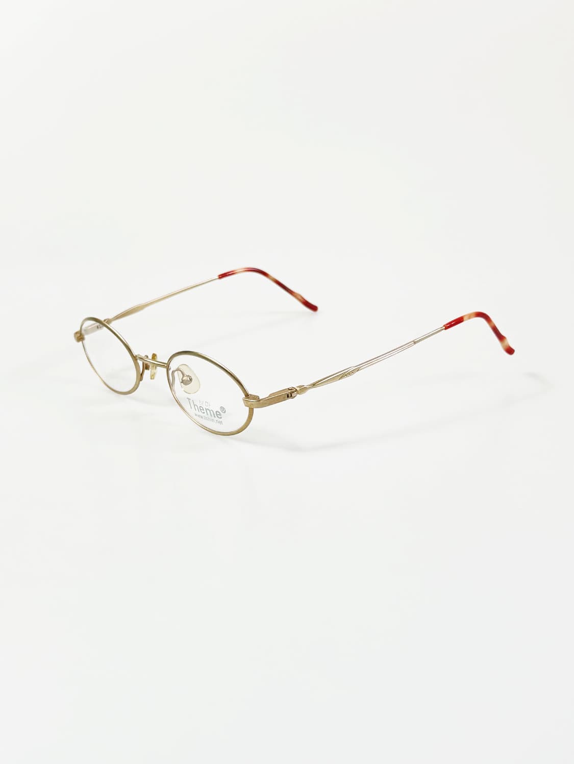 90s THEME 골드 슬림 오벌 메탈 프레임 빈티지 안경 상품이미지3