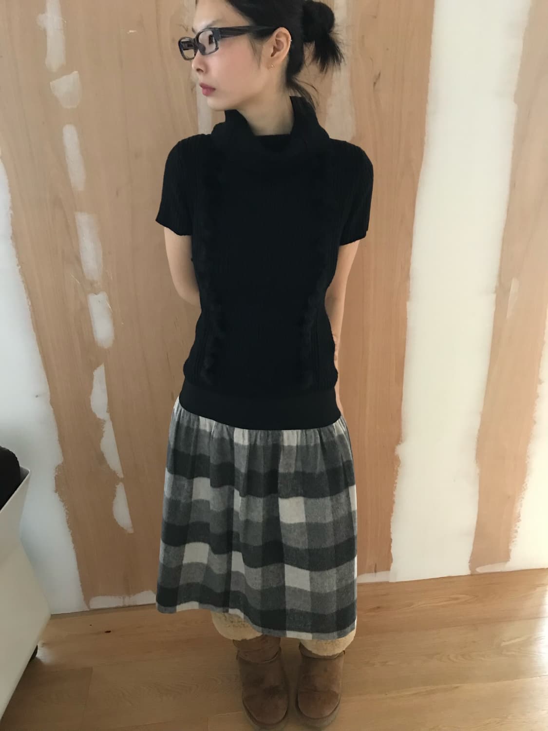 vintage check skirt (free) 상품이미지2