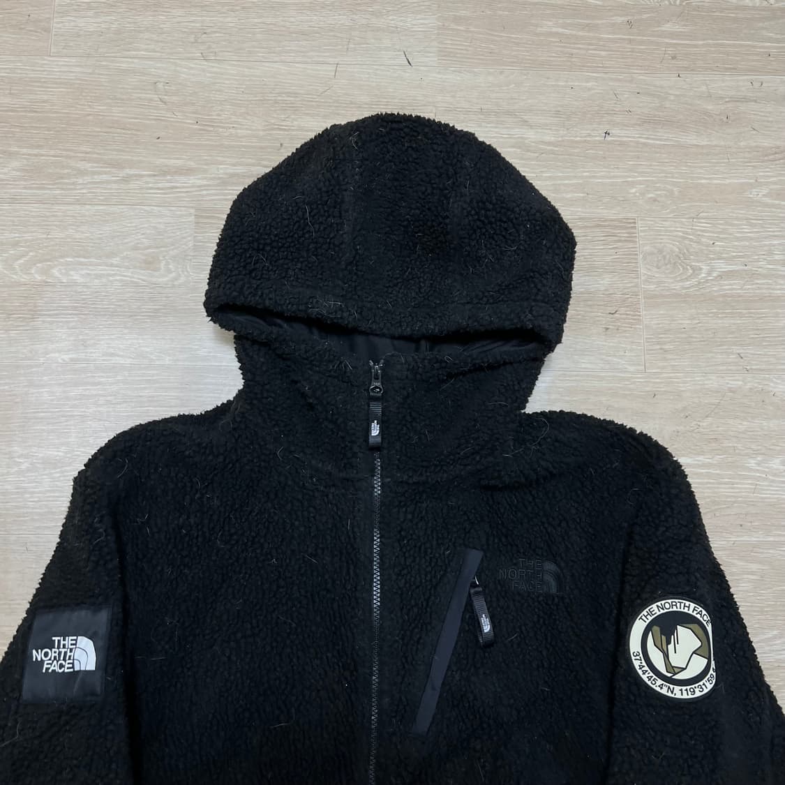노스페이스 화이트라벨 와펜 플리스 후리스 후드자켓 [블랙] XL/105 상품이미지2