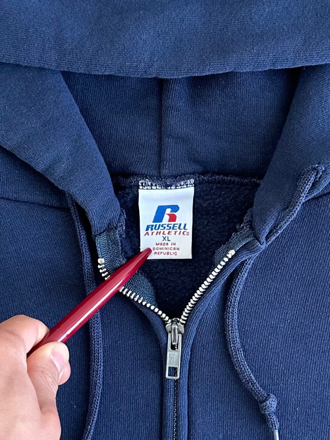 00s 빈티지 러셀 후드집업 네이비 XL 상품이미지6