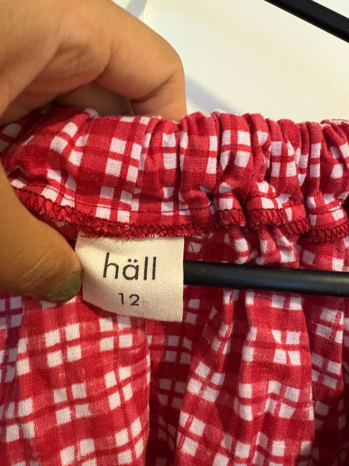 Hall(호주브랜드) 레드체크 퍼프 리본 탑 상품이미지4