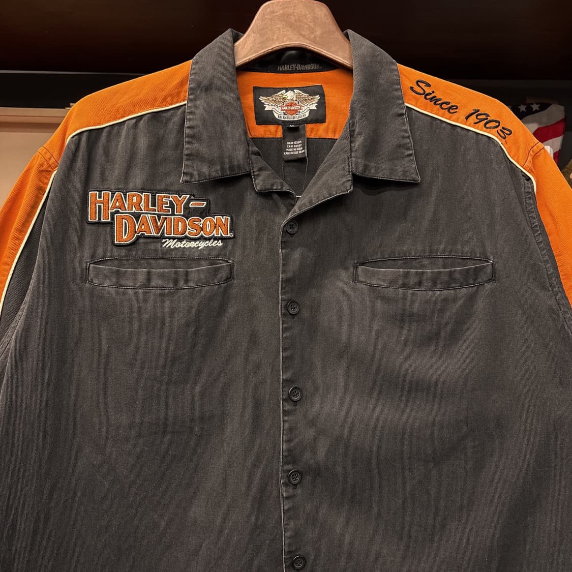 할리데이비슨 모터레이싱 오리지널 쉴드로고 워크셔츠 N1074 상품이미지3