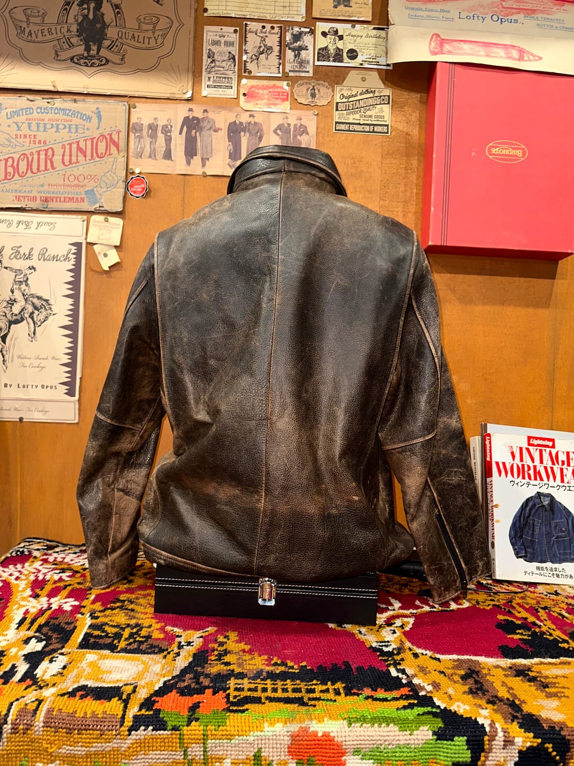 ( L ) 빈티지가죽 워크웨어 아메카지 스포츠가죽자켓 레더자켓 상품이미지4