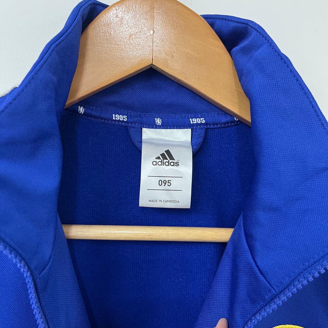 아디다스 첼시 그레이 삼선 블루 트랙탑 져지 상품이미지5