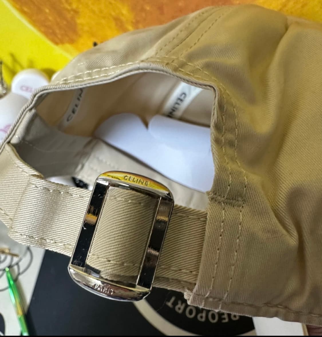 셀린느 볼캡 모자 그린 & 베이지 남여공용정품 상품이미지6