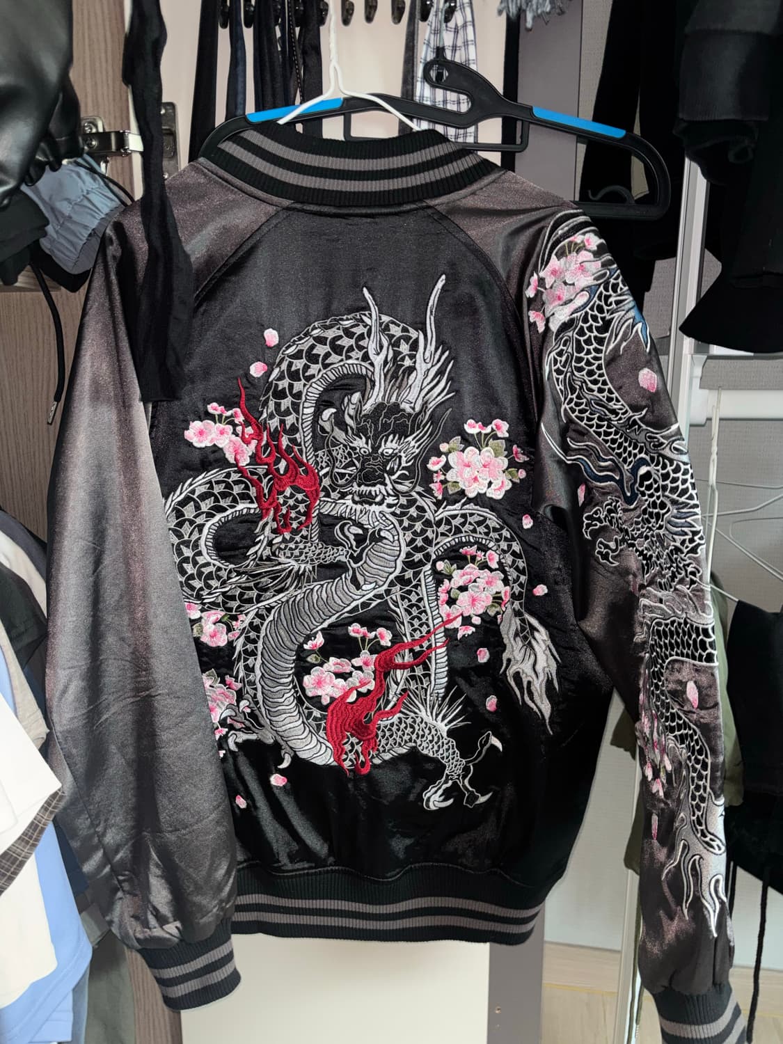 ROGUE 일본빈티지오리엔탈 벚꽃, 용 자수 스카쟌 S 상품이미지1