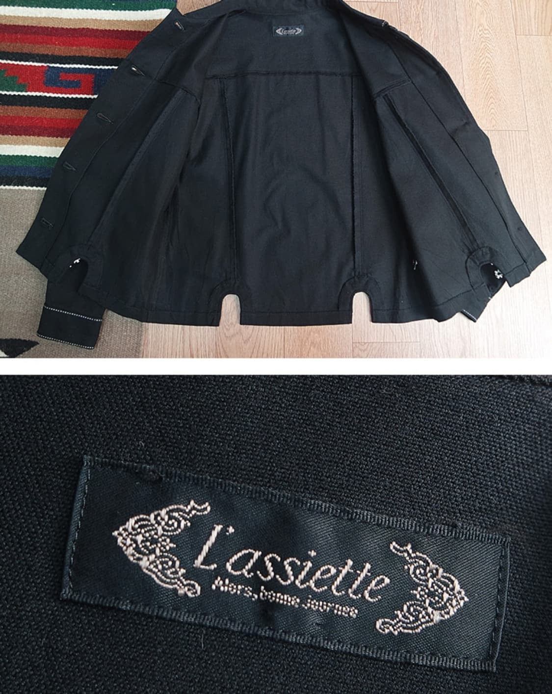 Lassiette블랙 코튼 블렌드 자켓+롱스커트 셋업 상품이미지5