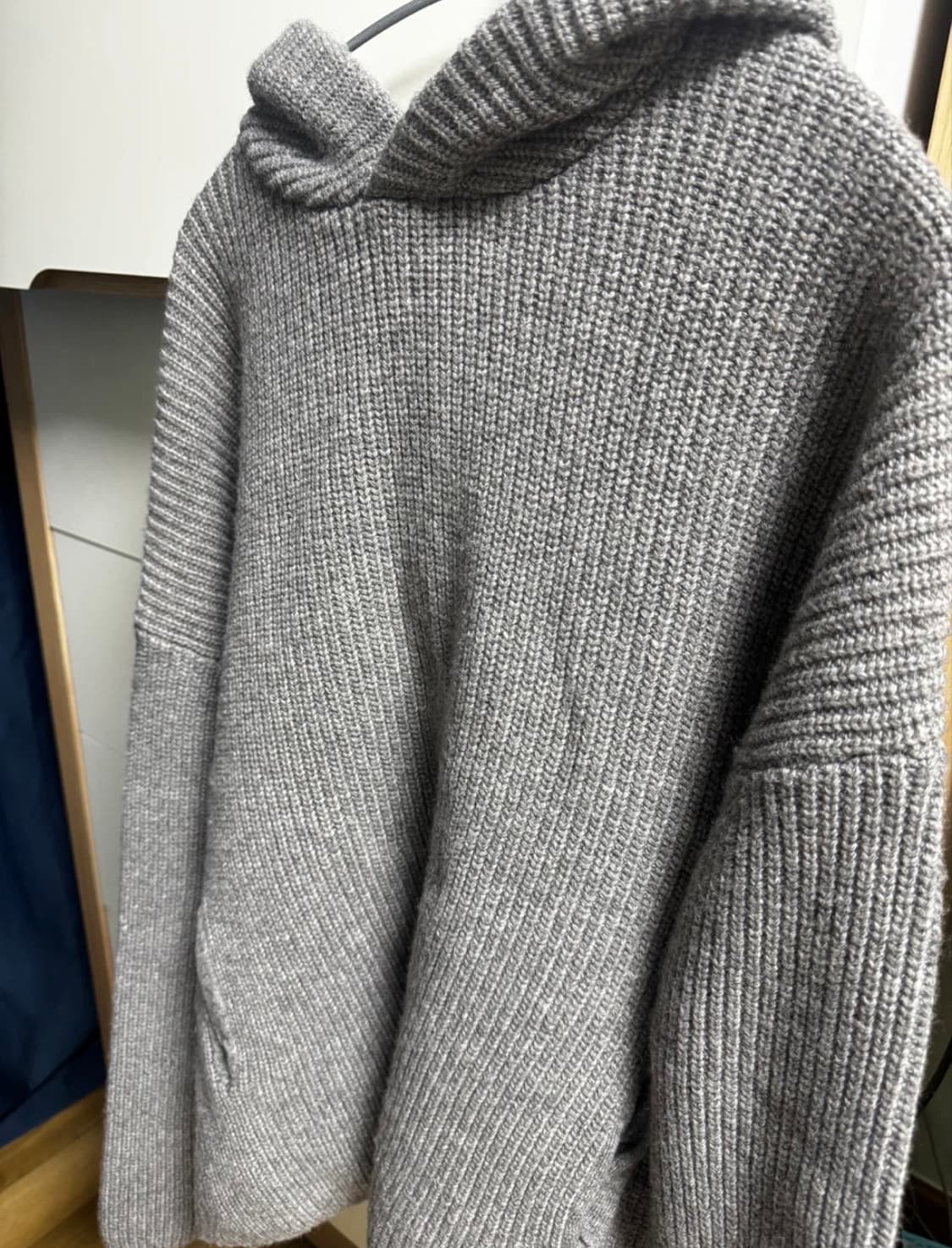 (M) ZARA 자라 울 니트 후드 상품이미지3